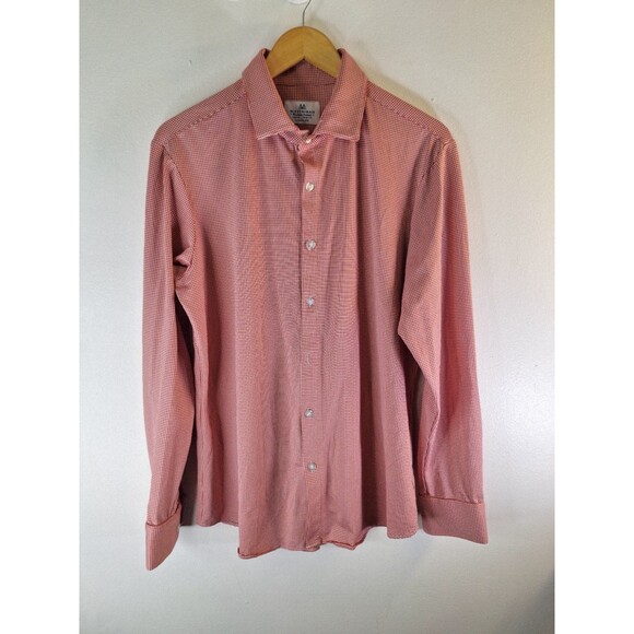 MIZZEN + MAIN Leeward Shirt Men's Sz Large Trim Fit Button Up Long Sleeve Plaid - Picture 2 of 8